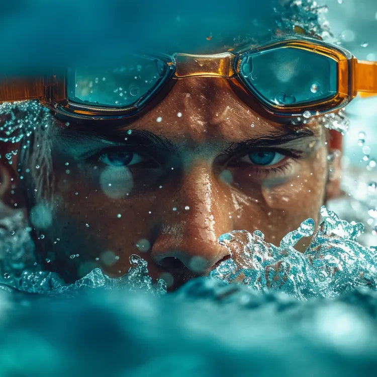 Professionele zwemmer in het trainingsbad