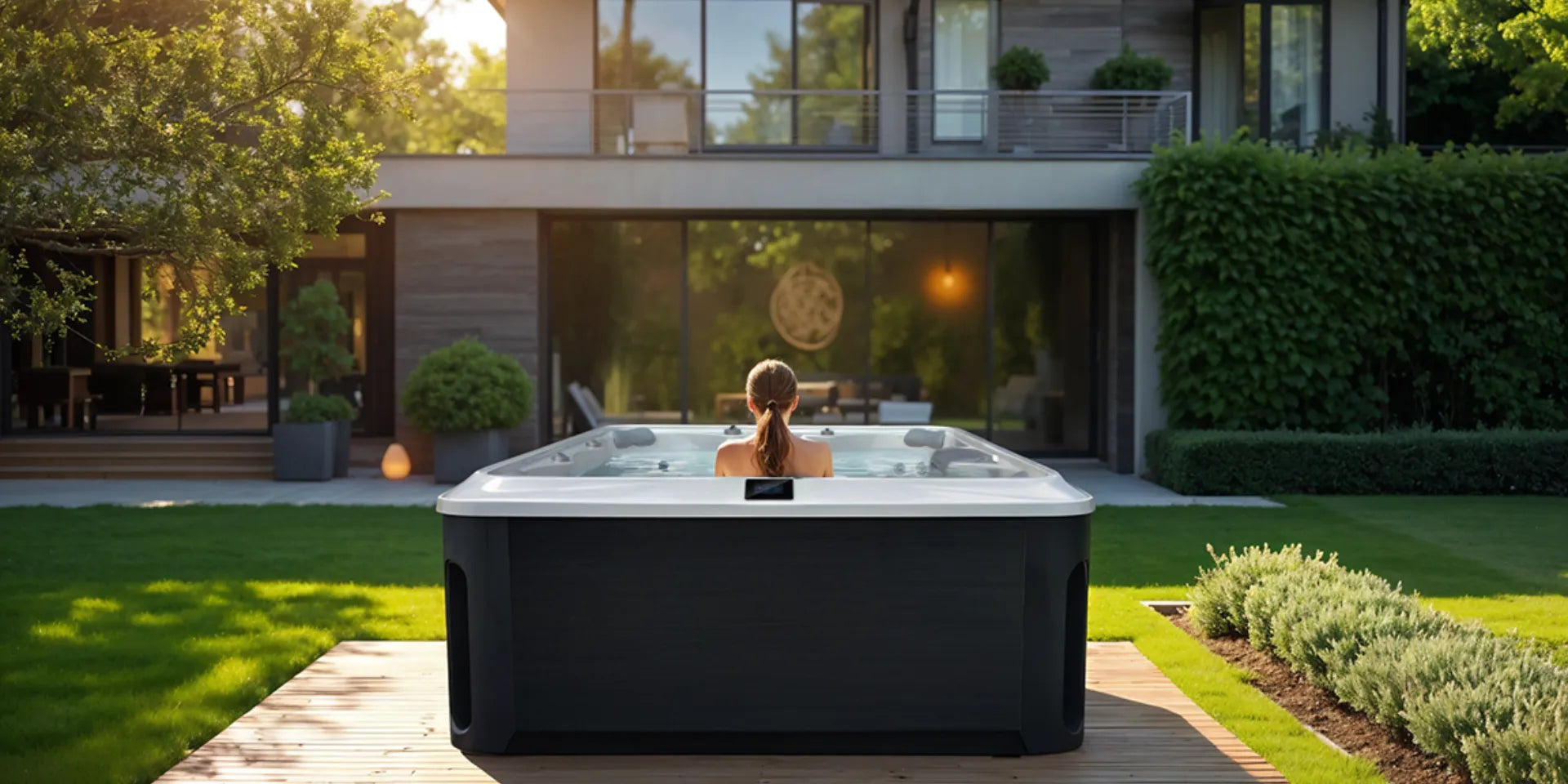 een spa in de tuin