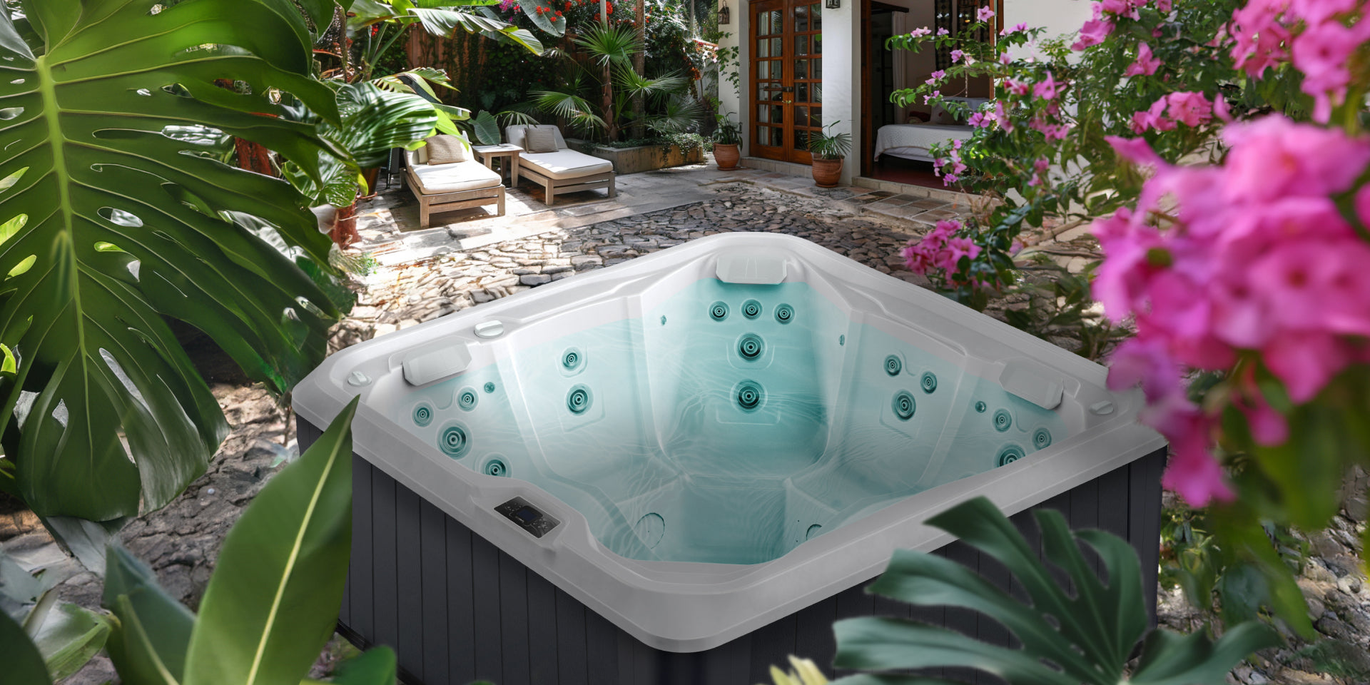 bubbelbad voor compacte tuinen