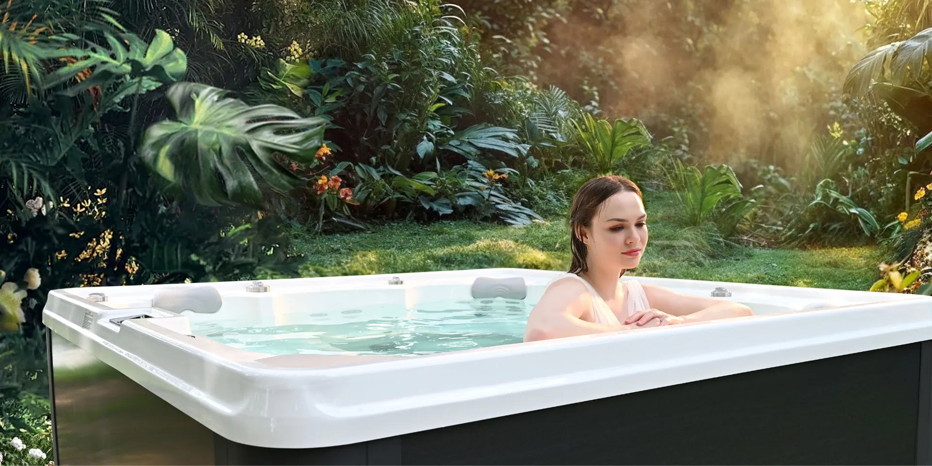 vrouwen genieten van de buitenspa