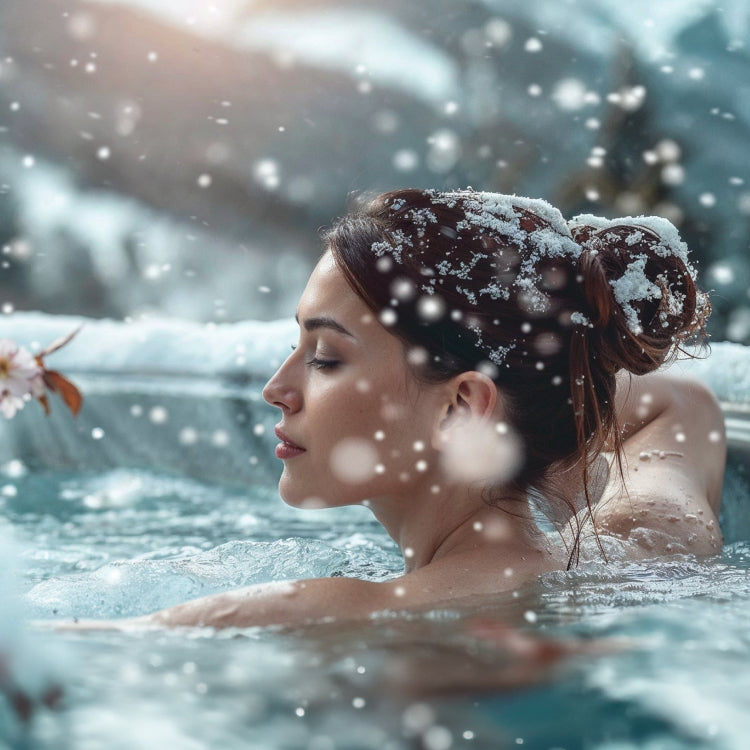 woman in spa with snow