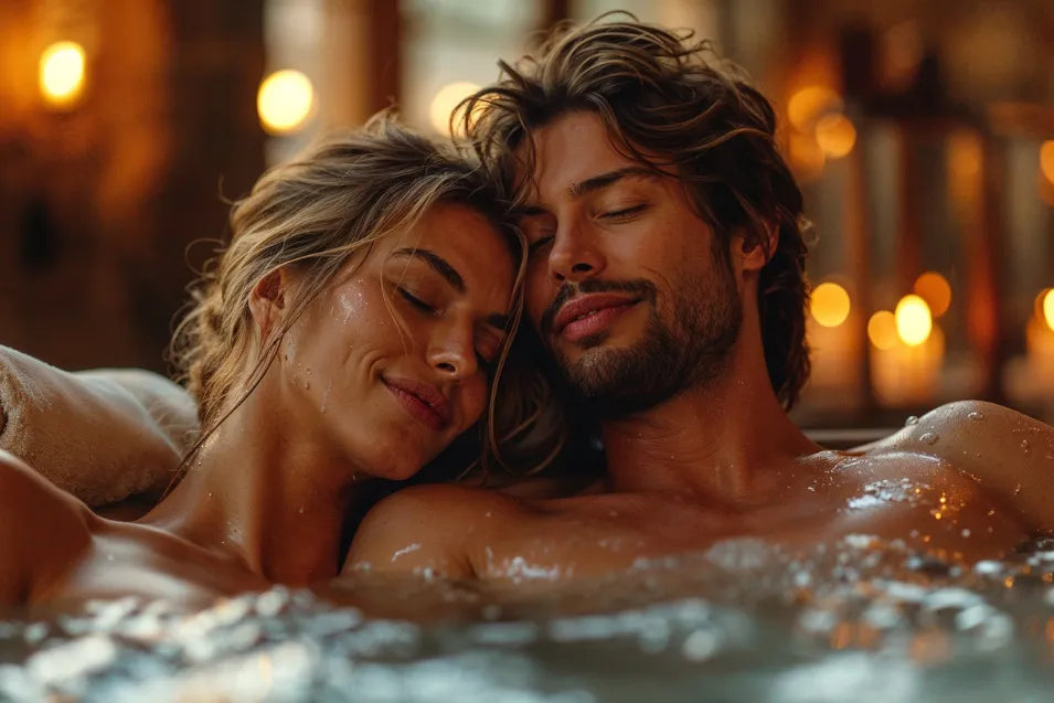 stel ontspant in de spa