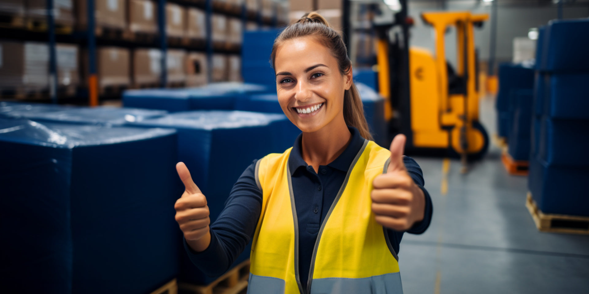 a woman in spa warehouse